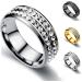 WaNana Fashion Titanium Steel Double-Row Drill Ring Micro Magnetic Weight Loss Ring Fat Burning Slimming Finger Ring Slim Tools Slimming Product Black 7 - Buy Online on GoSupps.com