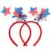 JUNIWON 2PCS 4th of July Headbands Patriotic Fourth of July Hats Accessory Head Boppers for Women Men Kids Baby - Classy Independence Day Headbands Decorations
