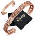 Cigmag 9X Lymphatic Drainage Copper Magnetic Bracelet for Women 99% Solid Pure Copper Ultra Strength Magnet Adjustable Brazaletes Cuff Bangle with Gift Box (Copper Crystal Plum Pattern) Crystal Plum Copper