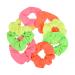 Set of 8 Neon Color Solid Scrunchies Hair Scrunchy (Pink Yellow Green Orange)