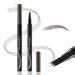 Boobeen Waterproof Eyebrow Pen-Micro Tip Eyebrow Pencil Liquid Eyebrow Fork Tip Pen Creates Natural 3D Eyebrow Hair Long Lasting Grey Brown