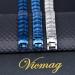 Vicmag Men Magnetic Bracelet Titanium Steel, Double Row 3500 Gauss Wristband with Adjustment Tool and Gift Box (Pure Blue 4 Elements) - Buy Online on GoSupps.com