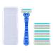 Gaobangm women's razor women's razor + 3 replacement blades for razor blades 5.5 x 15 cm spicy and skin-friendly designed for armpit and pubic hair blue