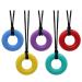 Sensory Chew Necklace for Kids and Adults, 5 Pack Silicone Chewy Toys, Oral Motor Aids Chew Pendant Chewable Toys for Boys and Girls with Autism, ADHD, Reduces Chewing Donut