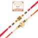 Ghasitaram Gifts Rakhi for Brother Rakhis Online - Set of 2-6971 and R-2110 Rakhi Threads with 400 GMS of Kaju katli