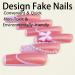 Soild Pearl Fake Nail Long Square Press on Nails Pink French Tips Nail Art Decoration for Women and Girls Manicure 24pc - Buy Online on GoSupps.com