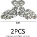 2 Pieces Vintage Hair Clips Shiny Rhinestone Hair Clips Ladies Retro Flower Grippers Anti-Slip Hair Clips Fashionable hair accessories Suit for Girls and Women(Gold Silver) - Buy Online on GoSupps.com