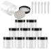 Tianzd 12 pieces small 200 ml transparent plastic empty cream can with black lid 200 g empty socket screw box sheet metal cans cosmetic containers 6 pieces spatula transparent 200ml
