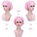 AliLeader 2Pcs Silk Hair Bonnet for Sleeping - Black+Pink Satin Cap for Curly Hair - Elastic Band Soft Hair Wrap for Women - Buy Online on GoSupps.com