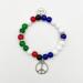 Vsilay Y2K Cool Girl Acrylic Beads Bracelets - Love & Peace Stacked Couple Bracelets | Trendy Flag Color Heart Accessories - Buy Online on GoSupps.com