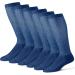 MDR Diabetic Knee High Over The Calf Socks for Men and Women with Full Sole 3 Pairs Made in USA 10-13 Navy