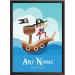 Personalized Pirate Ship Print for Boys Bedroom - Ideal for Birthday, Christening, or Naming Day Decor - Wall Art Keepsake for Sons, Godsons, and Brothers - Buy Online on GoSupps.com