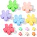 EAONE 12 Packs Hair Claw Clips Flower Hair Clips No Slip for 90s 2000s Women and Girls Including 6 Large Flower Clips for Thick Hair and 6 Small Claw Clips for Thin Hair Matte Colors