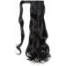 24" Dark Black Wrap Around Ponytail Hair Extensions Curly One Piece Clip in Hairpiece - Buy Online on GoSupps.com
