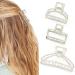 Brinie Hair Clips Claw Silver Hair Catch Barrette Hair Jaw Clips Small Metal Claw Clips Strong Hold Hair Clips Hair Accessories for Women and Girls (Pack of 3)
