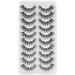 Bluesmurfs False Lashes 3D Cat Eye Volume Eyelashes Individual Short Lashes Natural Look Faux Mink Invisible Strip Wispy Fake Lashes 10 Pairs Pack 10 pairs-002