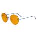 Eyekepper Frameless Blue Light Blocking Glasses with Orange Tinted Lens for Sleeping - Round Rimless Computer Eyeglasses Men Women Blue +0.00 Blue-bb98 Lens