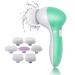 Facial Cleansing Spin Brush Set Electric Face Cleanser Brush with 7 Exfoliating Brush Heads Complete Face Spa System for Gentle Cleansing Deep Scrubbing Massaging Dead Skin Remover (Green)