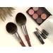 AzukiLife Large Makeup Brush Vegan Synthetic Bristles Compact Walnut Handle Ideal for Powder Blush Face - Professional Cruelty-Free Brush for Travel Home Work - Buy Online on GoSupps.com