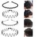 OAOLEER Metal Headbands 8 PCS - Fashion Spring Wavy Black Non Slip Hair Bands for Men and Women - Buy Online on GoSupps.com