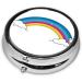 Shop Small Rainbow Round Pill Box | 3 Compartment Mini Travel Organizer for Vitamins & Medications - Buy Online on GoSupps.com