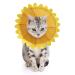 SLSON Cat Recovery Collar Soft Pet Cone Collar Protective Cotton Cone Adjustable Fasteners Collar for Cat and Puppy, Yellow