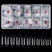 500PCS Clear Acrylic Coffin Nail Tips, 10 Sizes Professional French Style Artificial Half Cover False Nail Art Tips Manicure Tip with Sturdy Case for Nail Salon and DIY Nail Art