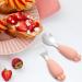 Vicloon Toddler Fork and Spoon Set - Stainless Steel Baby Utensils for Self Feeding - Pink-Orange - 4 Pcs - Buy Online on GoSupps.com