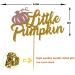 Little Pumpkin Cake Topper - Double Sided Pink and Gold Glitter Pumpkin Topper for Pink Fall Girl Baby Shower 1st Birthday Thanksgiving Party Decorations - Buy Online on GoSupps.com