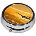 Aircraft Plane At Sunset Round Pill Box 3 Compartment Portable Travel Medicine Organizer | Mini Decorative Vitamin Holder - Buy Online on GoSupps.com