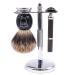Parker 71r safety rasier shaving set-including Deluxe Pure Badger brush chrome stand Parker Double Edge Security Razier and 5 Parker Premium Double Edge-Rasier blade refill