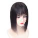 Susanki 10.2 x 11.9 cm silk-base real hair topper with pony clip-on pony topper wig hair part for women 35.6 cm dark brown 35.6 cm dark brown