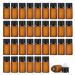 Enslz 50 Empty Amber Glass Bottles for Essential Oils Refillable Brown Black Transparent 3ml