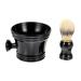 Beaupretty 2 pieces souvenir plastic daycare for mixing hair beard shave hairdressing set handle soap soap wide container brush mouth mug with in-roofing travel remover men 10.8x10.8cm black