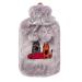 Bigging design Cats Heat bottle with washable and soft plush cover bed bottle for children and adults 2l hot water bottle knitted more knitted for back and abdominal pain hot water bottle gray