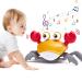 Crawling Crab Baby Toys with Music and LED Light for Kids Toddles - Interactive Infrared Induction RC Toys with Automatically Avoid Obstacles - USB Rechargeable Electronics Toys for Boy and Girl Gift