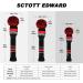 Scott Edward Golf Headcovers Set of 3 - Fits Driver, Fairway Wood, and Hybrid - Perfect Golf Bag Upgrade - BLACK Red White - Buy Online on GoSupps.com