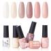 Gellen Gel Nail Polish Set Natural Nude Blush Tones Series White Creamy Pastel Pinks Gel Polish UV Soak Off Gel Polish for All Seasons Popular Nail Art Design Home Salon Manicure Gift Set Soft Blush