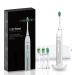 Sonic electrical toothbrush sound toothbrush-RM-T8B with 4 pitch brushes and timers 3 modes & 3 vibration strengths with travel bag wired A-white