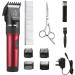 Sminiker Dog Clippers Low Noise Dog Grooming Kit Rechargeable Pet Clippers Cordless Dog Clipper Professional Dog Trimmer Suitable for Dogs Cats and Other Pets(Red)