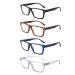 IVNUOYI 4 Pack Reading Glasses Blue Light Blocking Large Square Frames with Spring Hinges, Anti Glare Eyestrain,Computer Readers for Men Women 1.25 4 Pack Mix 1.25 x