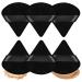 Triangle Powder Puffs 6pcs, Soft Face Makeup Puff for Loose Powder Mineral Powder Body Powder, Wedge Shape Velour Cosmetic Makeup Sponge for Contouring, Beauty Tools (Black) 6pcs Black
