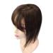 12inch Invisible Human Hair Toppers For Women Thin In Toppers With 3D Air Bangs Straight Hair Bangs Toupee Middle Part Wiglets Hairpieces for Mild Hair Loss Volume Cover Grey Hair (30cm  Dark Brown) 30cm Dark Brown