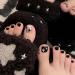 Decorative nail patch night star toenail patch fake nails wears nail patch finished product 24 nail patch with white toenail patch.