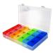 Rainbow Weekly Pill Organizer with Snap Lids| 7-Day AM/PM | Detachable Compartments for Bigger Pills Vitamin. (Rainbow)