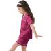 SWOMOG Kids Silk Pyjamas - Short Sleeve Button-Down Satin PJs Set for Boys and Girls | Grapefruit | Ages 6-7 Years - Buy Online on GoSupps.com