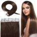 Silk -Co Tape in Extensions Real Hair - #4 Mittelbraun - 20 Wholesale X 4cm wide/2g - 40g hair extension remy real hair extensions tape 30cm