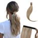 Ponytail Extension Wrap Around Long Straight Curly Clip in Ponytail Hair Extensions for Women Brown Black Blonde Hairpiece 32"-Straight Light Brown & Ash Blonde Light Brown & Ash Blonde 32 Inch