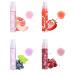 Lip oil for girls 4pcs fruity flavors rolling ball lip oil set long-lasting moisturizing lip balm roll-on-lip glass set roll-on-lip gloss set