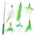 Songway Interactive cat toys feather - cat toys set with retractable sticks feather stick cat toy with 6 pieces of replacement springs with bells feather ranging cats green